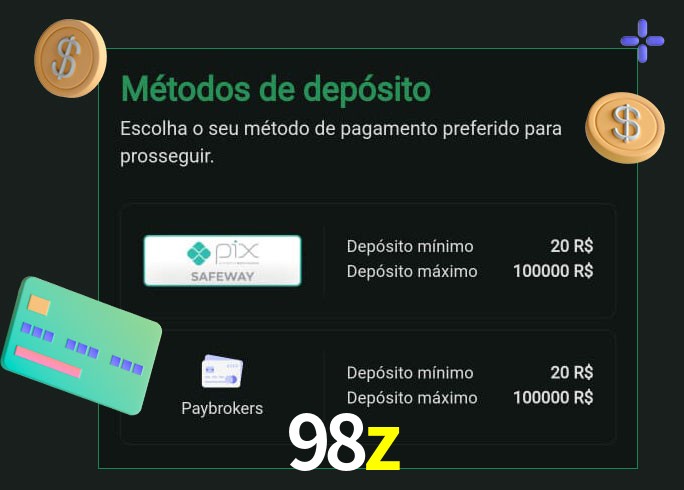 O cassino 98z oferece uma grande variedade de métodos de pagamento